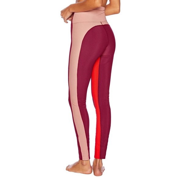 NEW Beach Riot Colorblock Legging Merlot - Picture 2 of 5